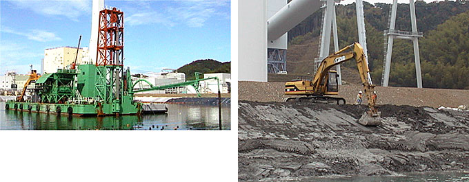 橘湾港環境整備工事の施工状況写真